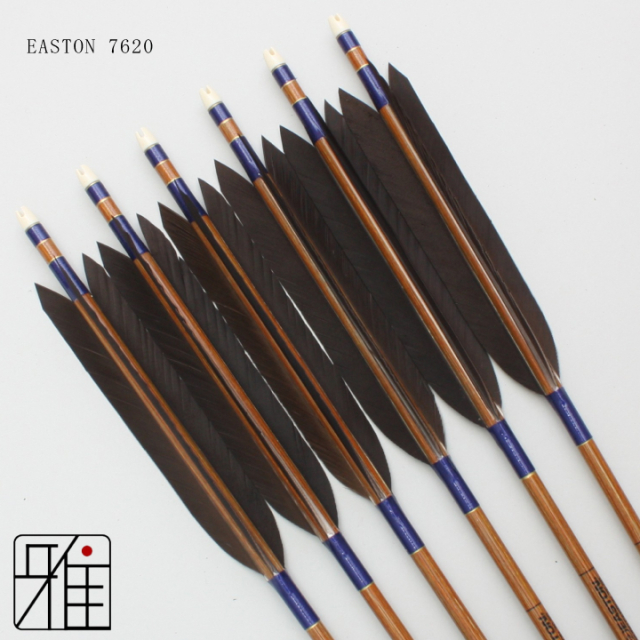 弓道 矢 イーストン カーボン矢 黒手羽 7620|6本組|弓具通販 弓具 弓