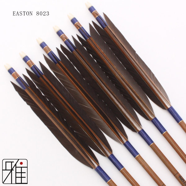 弓道 矢 イーストン カーボン矢 黒手羽 8023｜6本組｜翠山弓具店