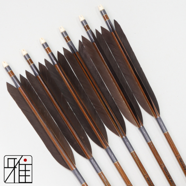 弓道 イーストン カーボン矢 黒手羽 8023|6本組|矧糸:灰系|808221