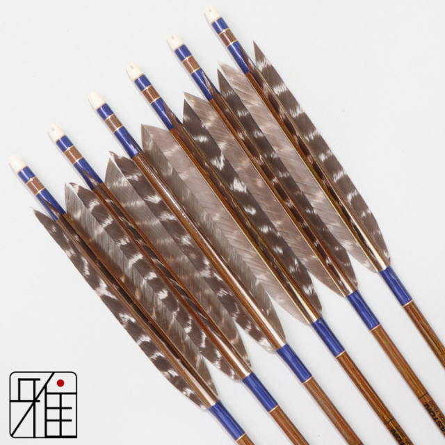 弓道 イーストン カーボン矢 ターキートラ班羽 7620|6本組|矧糸:青系|768106