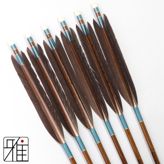 弓道 イーストン カーボン矢 黒手羽 8023|6本組|矧糸:緑系|808225