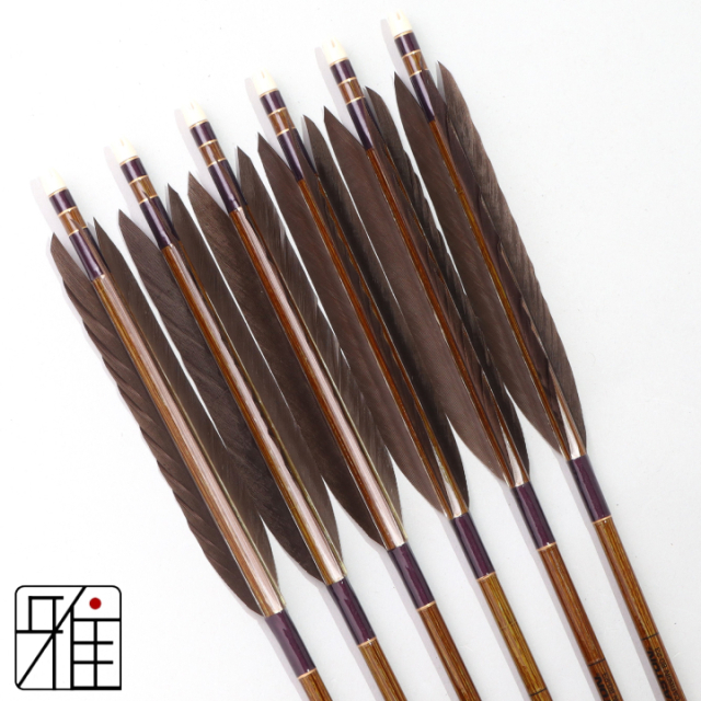 弓道 イーストン カーボン矢 黒手羽 8023|6本組|矧糸:紫系|808226