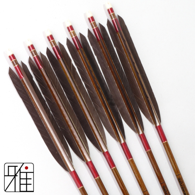 弓道 イーストン カーボン矢 黒尾羽 8023|6本組|矧糸:赤系|808230