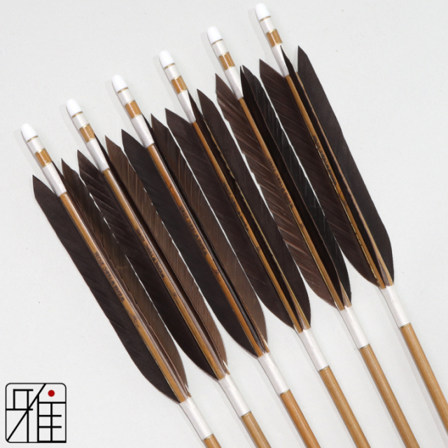 弓道 ミズノ カーボン矢 黒手羽 WENEW 76BC|6本組|矧糸:白系|769300