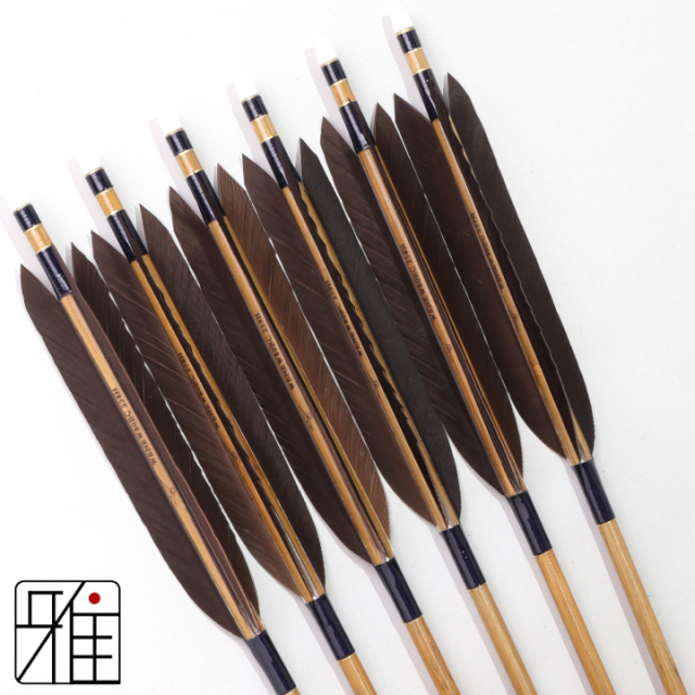 弓道 ミズノ カーボン矢 黒手羽 WENEW 80BC|6本組|矧糸:青系|809406