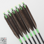 弓道 ジュラ矢 弓道 矢 ジュラ矢 黒羽根 手羽 1913｜6本組｜翠山弓具店 suizan