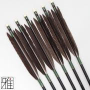 弓道 ジュラ矢 黒手羽 2015黒|6本組|矧糸:緑系|201023