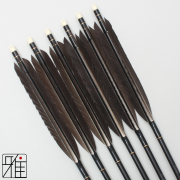 弓道 矢 ジュラ矢 黒羽根 尾羽 1913｜6本組｜翠山弓具店 suizan