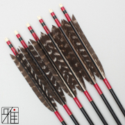 弓道 矢 ジュラ矢 ターキー 天然トラ斑羽 1913｜6本組｜翠山弓具店