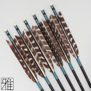 弓道　矢 楽天市場】弓道 矢 ジュラルミン矢 6本組ターキー差斑染羽 1913