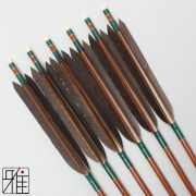 弓道 矢 ハヤブサ カーボン矢 黒手羽 7622｜6本組｜翠山弓具店