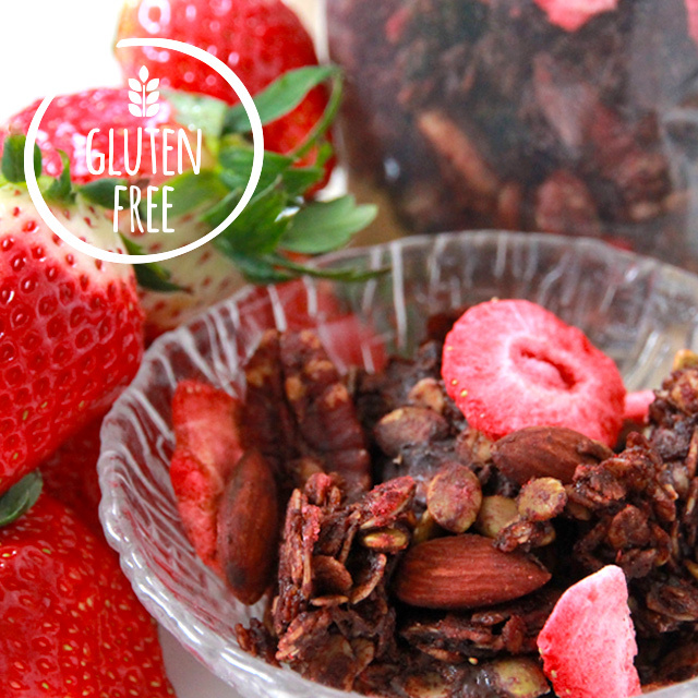 グルテンフリー オートミール グラノーラ ストロベリーチョコレート