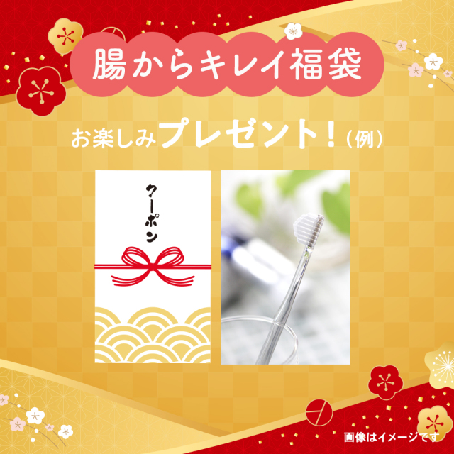 腸からキレイ福袋2026お楽しみプレゼント（クーポン・すこやかオリジナル奇跡の歯ブラシ）