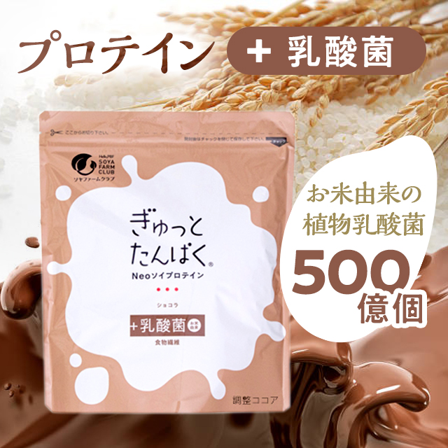 ソイプロテイン+乳酸菌５００億個「ぎゅっとたんぱくショコラ（調整ココア）」