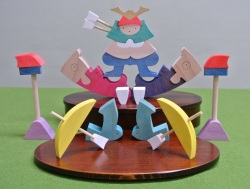 楕円鯉武者,組み木の五月人形,小黒三郎,遊プラン