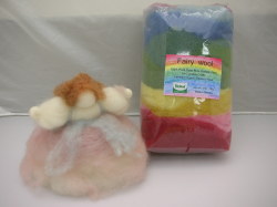 草木染め12色羊毛100ｇ　～フェルトニードル遊び用のメルヘンウール羊毛セットです。