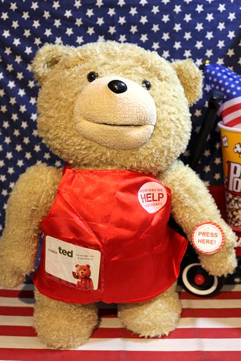 テッドぬいぐるみ 口が動いておしゃべり トーキングテッド 40cm エプロン Ted