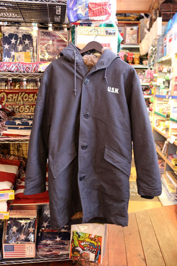 N-2デッキジャケット(ネイビー)/USタイプ/フード付き/新品☆サイズ38・40