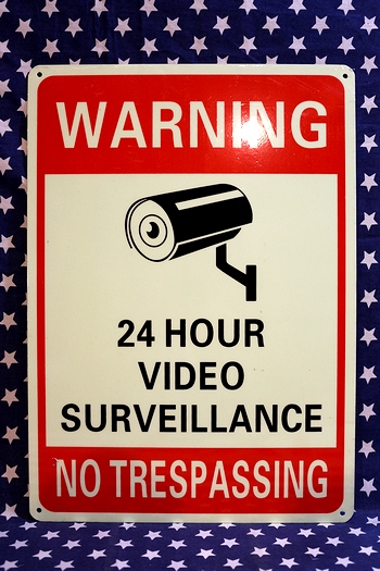 監視カメラ看板】24Hour 混ざっ Security on Duty Sign！