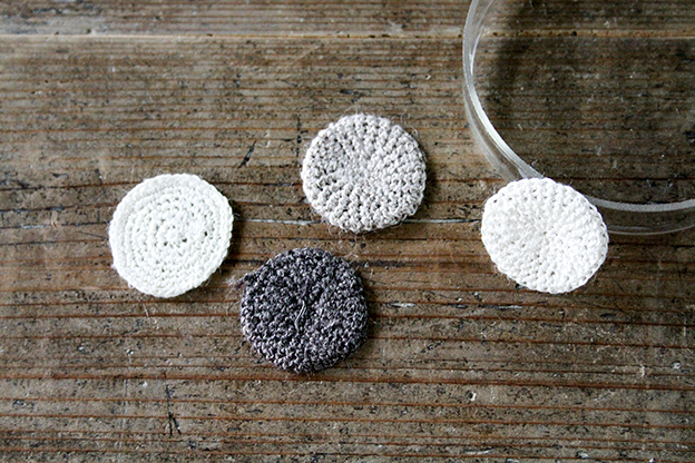 かぎ針編みモチーフ　linen circle スマートレター可