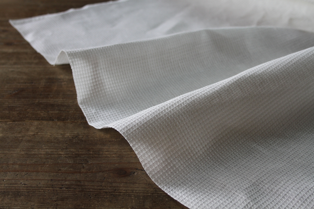 リトアニアリネン　ワッフル　ホワイト