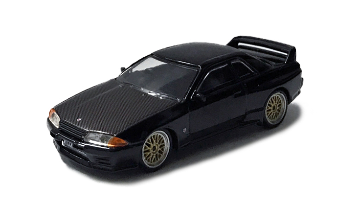 MINI GT 1/64 Nissan GT-R R32 ブラック BBS LMホイール(右ハンドル)