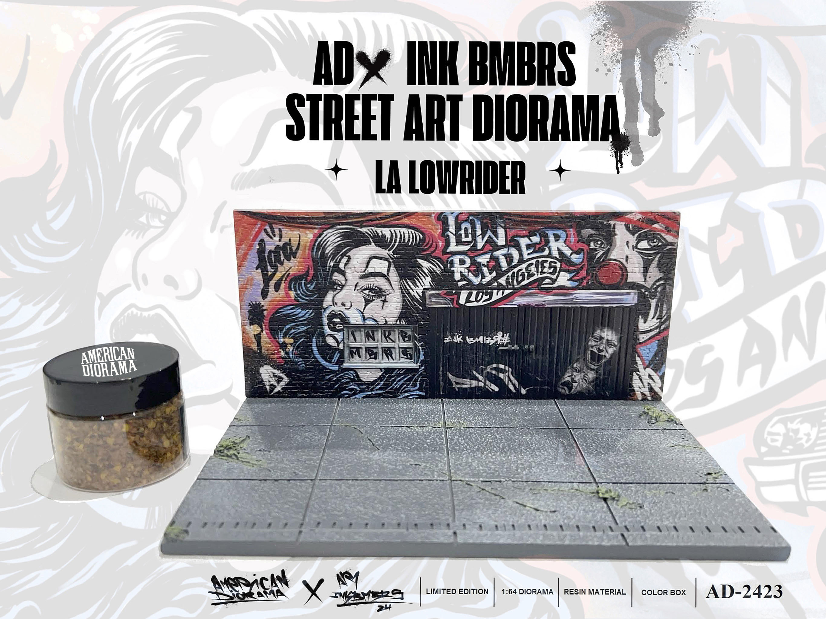 American Diorama 1/64 ジオラマ ストリートアート LA ローライダー ※枯れ葉チップ付き