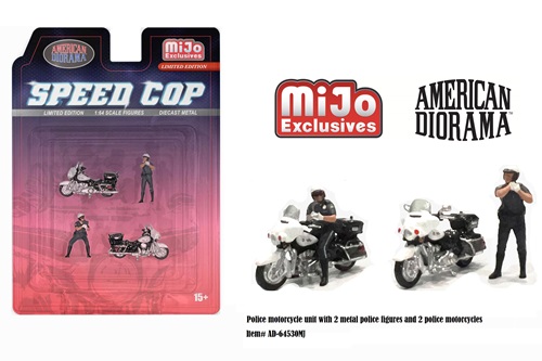 American Diorama 1/64 フィギュア スピードコップポリス バイク 4個セット