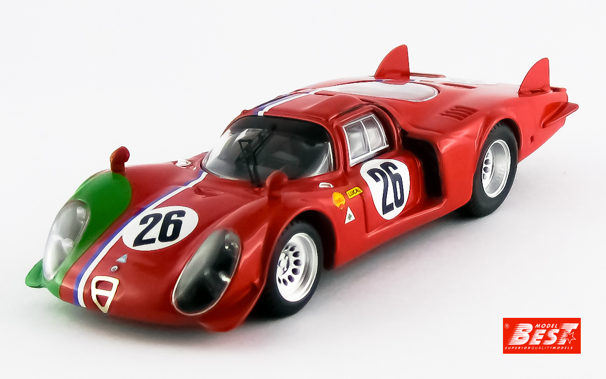 BEST MODEL 1/43 アルファロメオ 33.2LM 1968 #26 モンツァ1000Km　Trosch/Gosselin