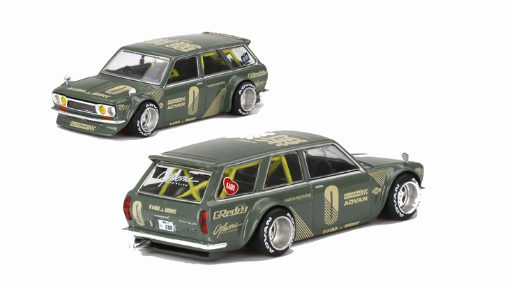 MINI GT 1/64 ダットサン KAIDO 510 ワゴン グリーン KAIDO HOUSE(右ハンドル)
