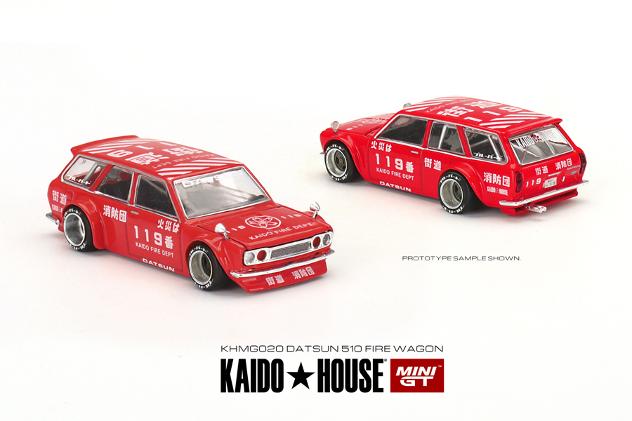 MINI GT 1/64 ダットサン KAIDO 510 ワゴン FIRE V1(右ハンドル)