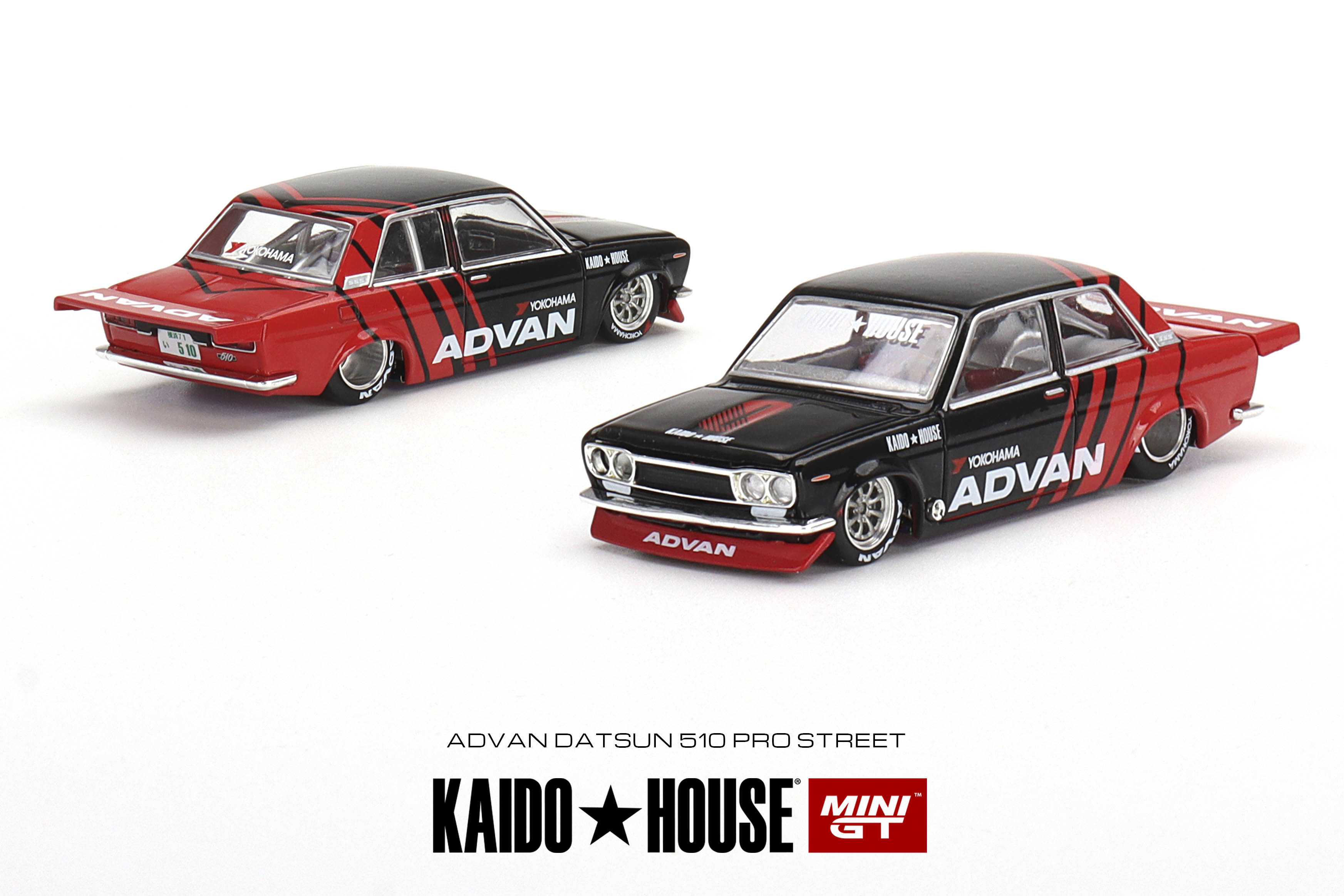 MINI GT 1/64 ダットサン 510 プロストリート ADVAN(左ハンドル)