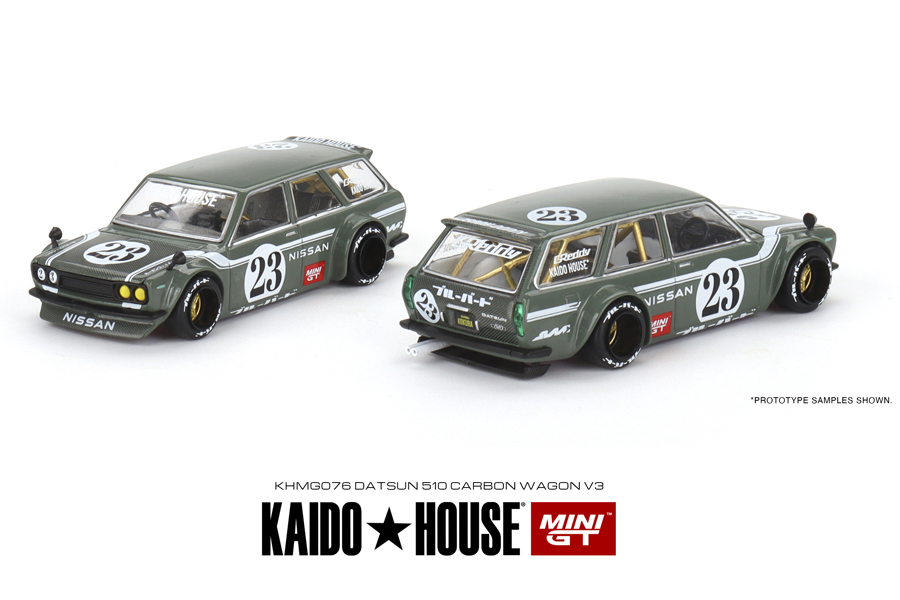 MINI GT 1/64 ダットサン KAIDO 510 ワゴン カーボンファイバー V3(右ハンドル)