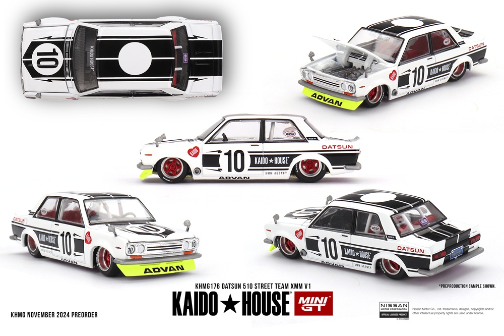 MINI GT 1/64 ダットサン 510 ストリート Team XMM V1(左ハンドル)