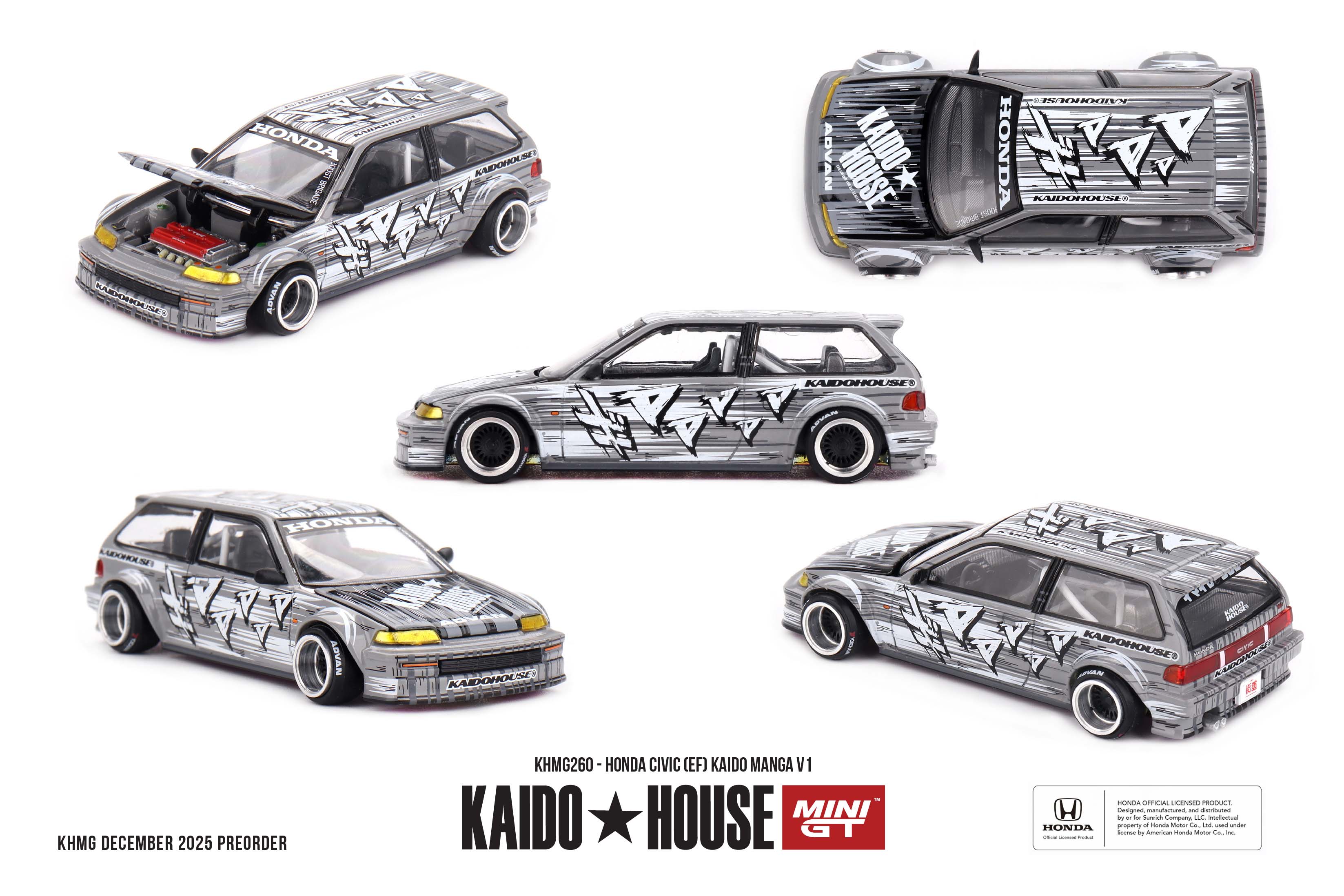 MINI GT 1/64 Honda シビック EF Kaido マンガ V1(左ハンドル)