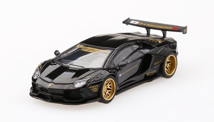 【※お一人様3個まで】MINI GT 1/64 LB★WORKS ランボルギーニ アヴェンタドール ブラック(右ハンドル）