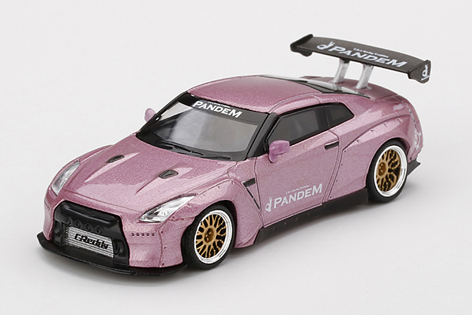 MINI GT 1/64 Pandem Nissan GT-R R35 GTウィング パッションピンク(右ハンドル）