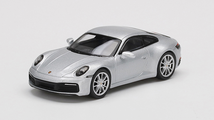 MINI GT 1/64 ポルシェ 911(992) カレラ 4S GTシルバーメタリック(左ハンドル)