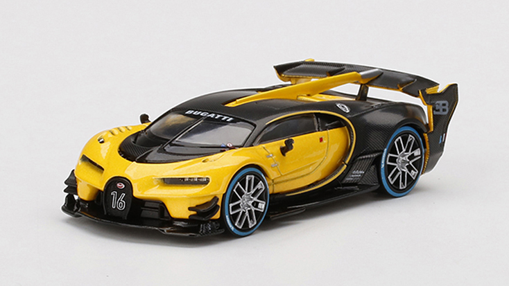 MINI GT 1/64 ブガッティ ビジョン グランツーリスモ イエロー(左ハンドル)