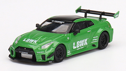 MINI GT 1/64 LB-Silhouette WORKS GT Nissan 35GT-RR バージョン2 アップルグリーン(右ハンドル)