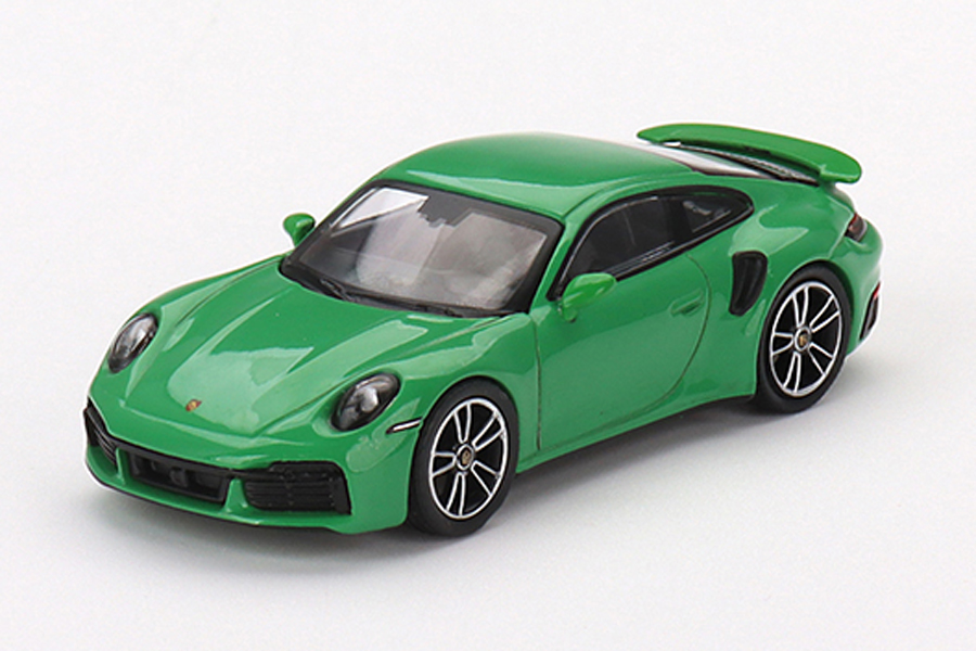 MINI GT 1/64 ポルシェ 911 ターボ S パイソングリーン(右ハンドル)