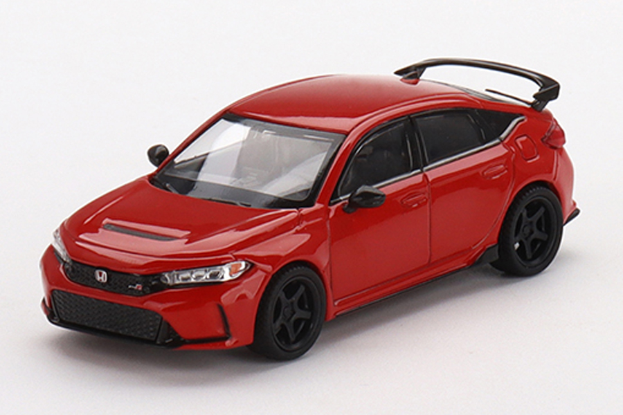MINI GT 1/64 Honda シビック Type R 2023 ラリーレッド W/ Advan GT Wheel(右ハンドル）