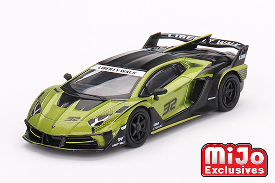 MINI GT 1/64 LB-Silhouette WORKS ランボルギーニ アヴェンタドール GT EVO ライム(左ハンドル)
