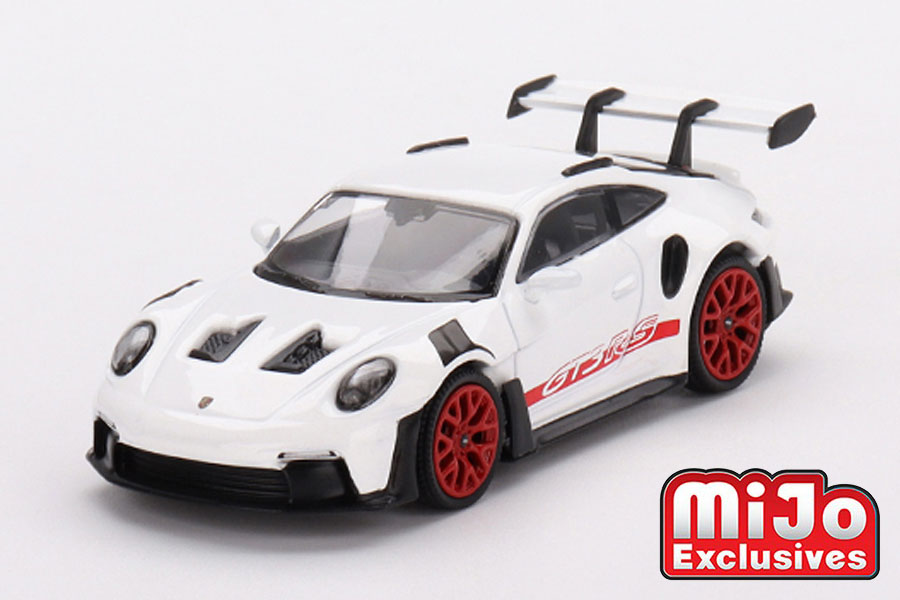 MINI GT 1/64 ポルシェ 911(992) GT3 ホワイト・パイロレッド アクセントパッケージ(左ハンドル)