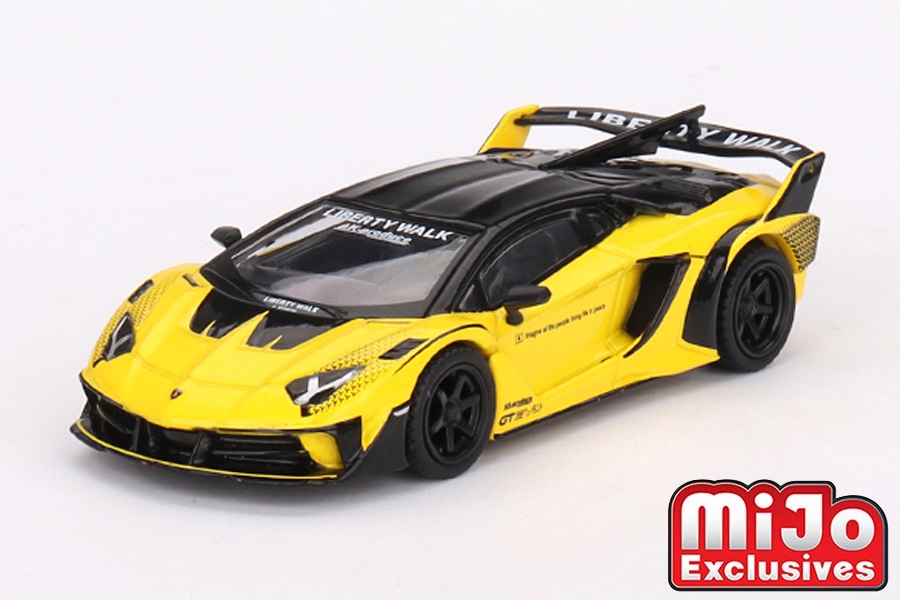 MINI GT 1/64 LB-Silhouette WORKS ランボルギーニ アヴェンタドール GT EVO イエロー(左ハンドル)