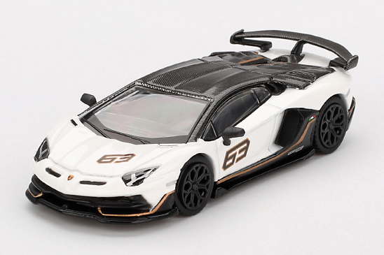 MINI GT 1/64 ランボルギーニ アヴェンタドール SVJ 63 Bianco Asopo(ホワイト)(左ハンドル)