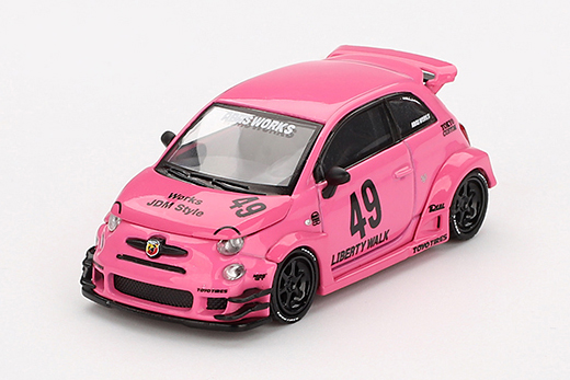 MINI GT 1/64 アバルト 595 LB-WORKS x Abas Works ピンク(左ハンドル)