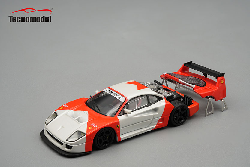Tecnomodel 1/64 フェラーリ F40 LM 1996 レッド ホワイト w/ブラックホイール