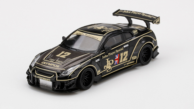 MINI GT 1/64 LB★WORKS Nissan GT-R R35 タイプ2 リアウイング バージョン 3 JPS(左ハンドル)
