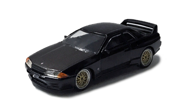 MINI GT 1/64 Nissan GT-R R32 ブラック BBS LMホイール(右ハンドル)